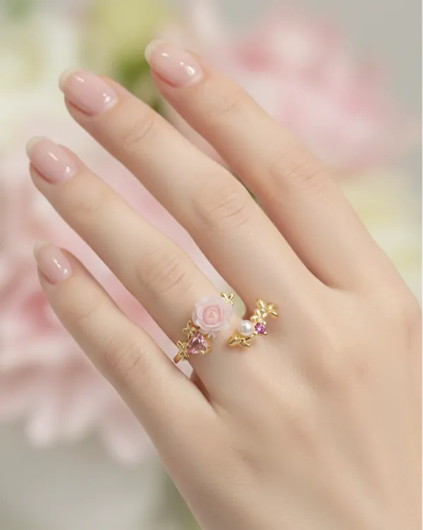 Gold_With_Light_Pink_Pink_Rose_Petal_Ring_For_Women